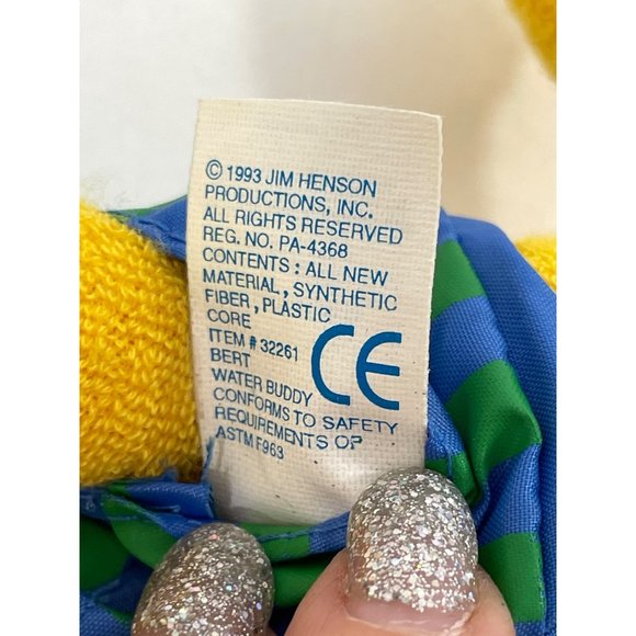 Bert Water Buddy Plush Toy Vintage 1993 1.5” Tall Applause Jim Henson TerryCloth - Picture 11 of 11